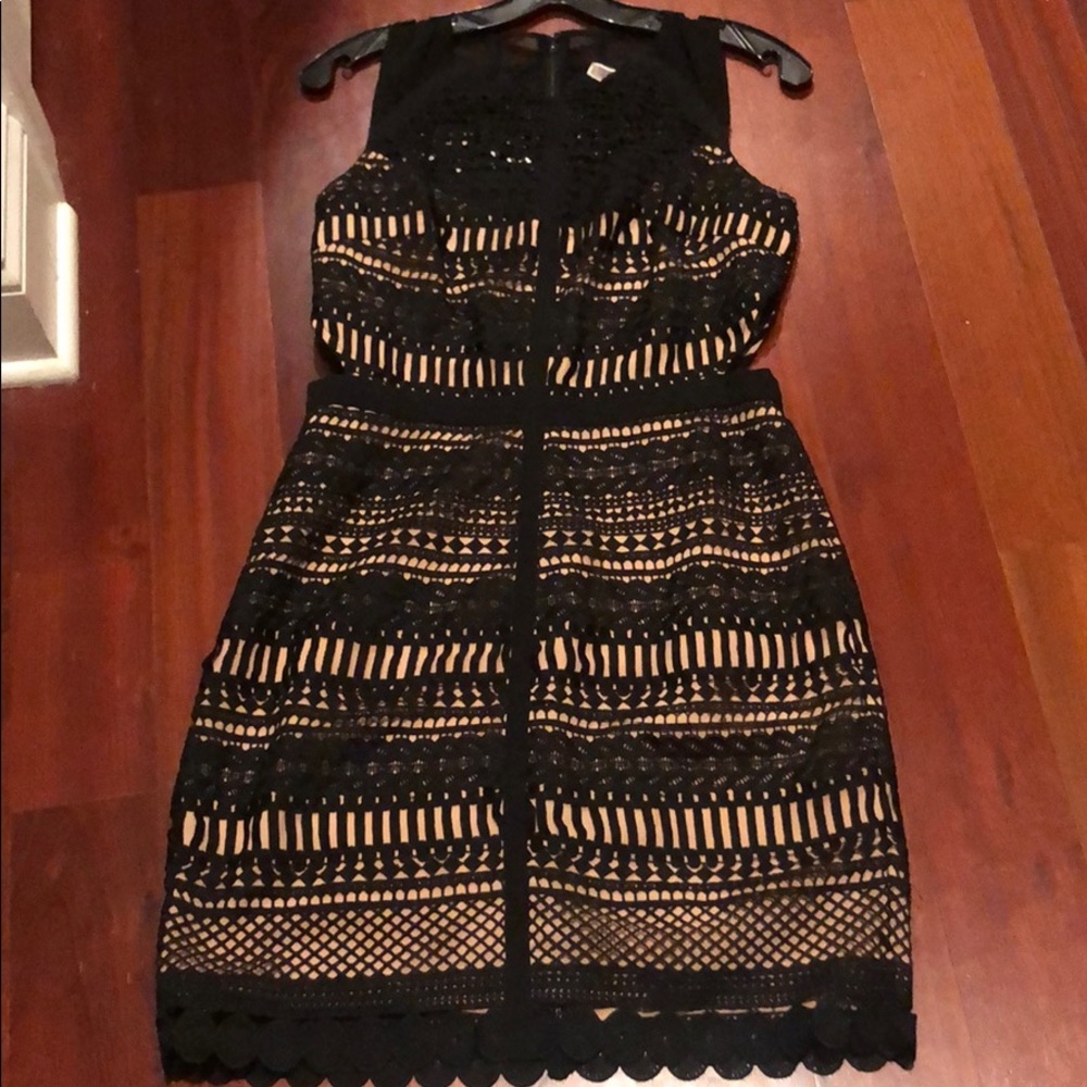 Chelsea28 black lace cutout mini dress- medium - Picture 3 of 6